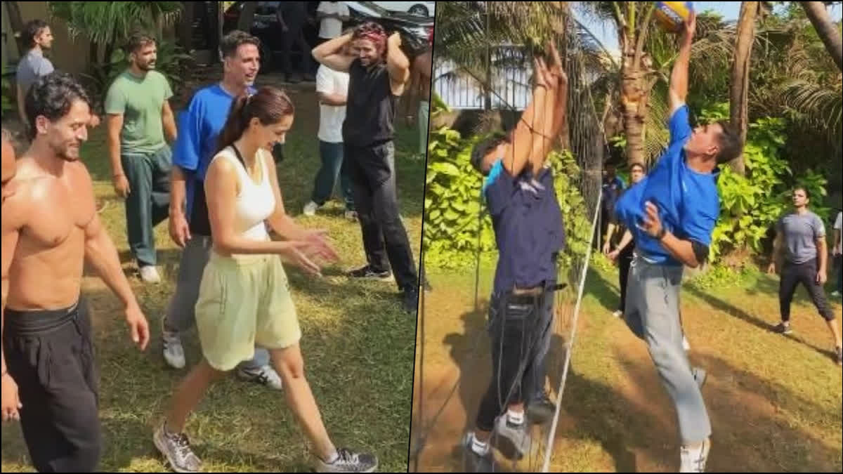 Akshay Kumar, Tiger Shroff, Disha Patani play volleyball with Pro Kabaddi League team Bengal Warriors - watch