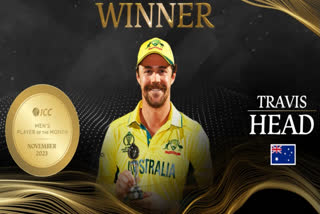 Australia's aggressive opener Travis Head was honored with the International Cricket Council's (ICC) Player of the Month Award for November 2023 for his extraordinary performances in the recently concluded ICC Men's Cricket World Cup 2023.