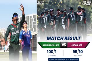 بنگلہ دیش نے جاپان کو نو وکٹوں سے شکست دے کر فتح اپنے نام کی