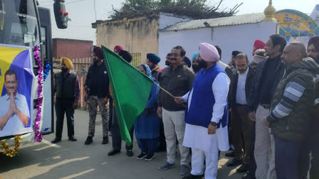 In Anandpur Sahib, Minister Harjot Bains sent off the bus of pilgrims under the 'Mukh Mantr teerath yatar scheem.