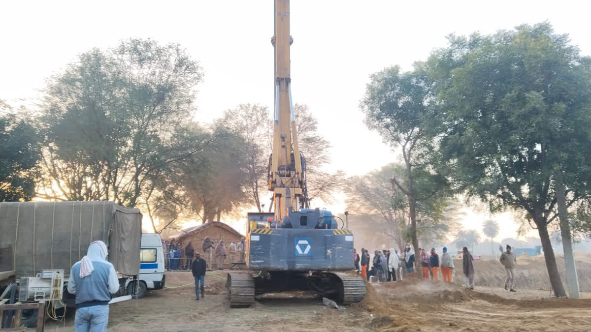 aryan-borewell-rescue-operation-excavation-continues-in-borewell-with-piling-machine