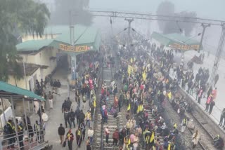 GCPA members block the tracks at the Jorai Station