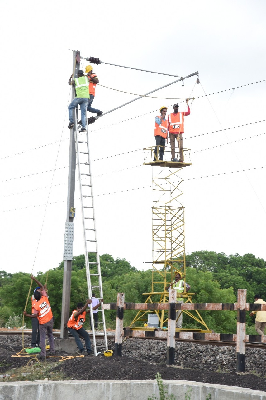 south central railway started Electrification works on 134 km tracks