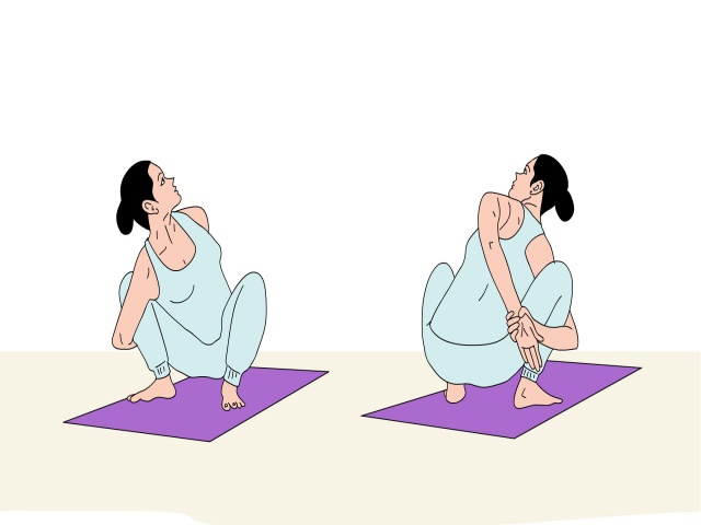 Eka Pada Badha Malasana