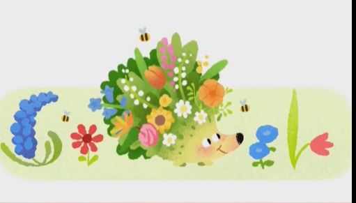 google doodle symbolizing spring season