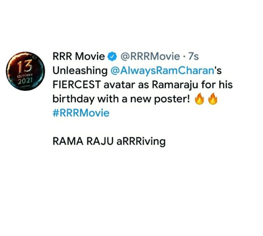 RRR Ram charan poster