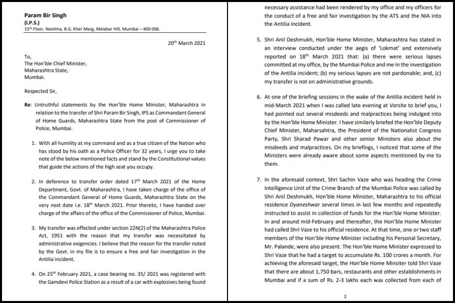 Paramveer Singhs letter to CM