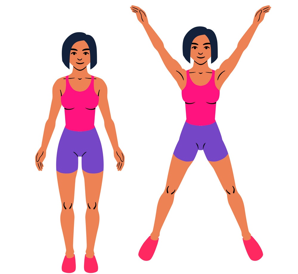 warm up, fitness regime, jumping jacks