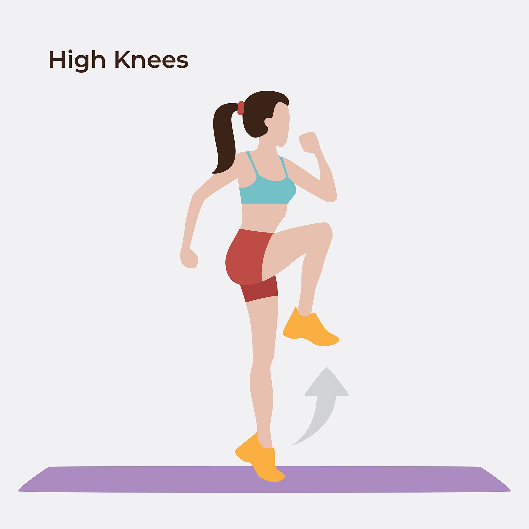 warm up, fitness regime, knee lift