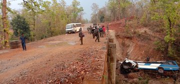 Three security personnel killed and several injured  as naxals blow up a bus in Chhattisgarh's Narayanpur district: police