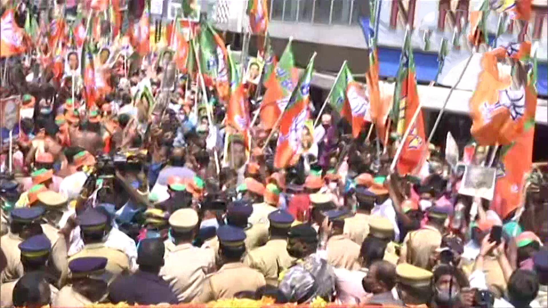 Union Minister Amit Shah hits streets, campaigns for BJP candidates in Kerala