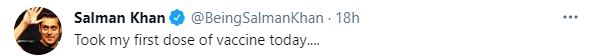 सलमान खान का ट्वीट