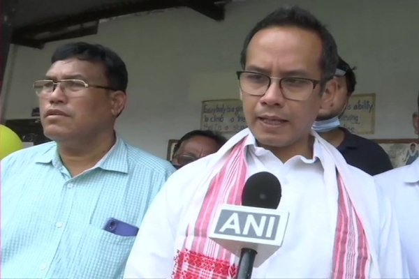 Congress leader Gaurav Gogoi casts his vote