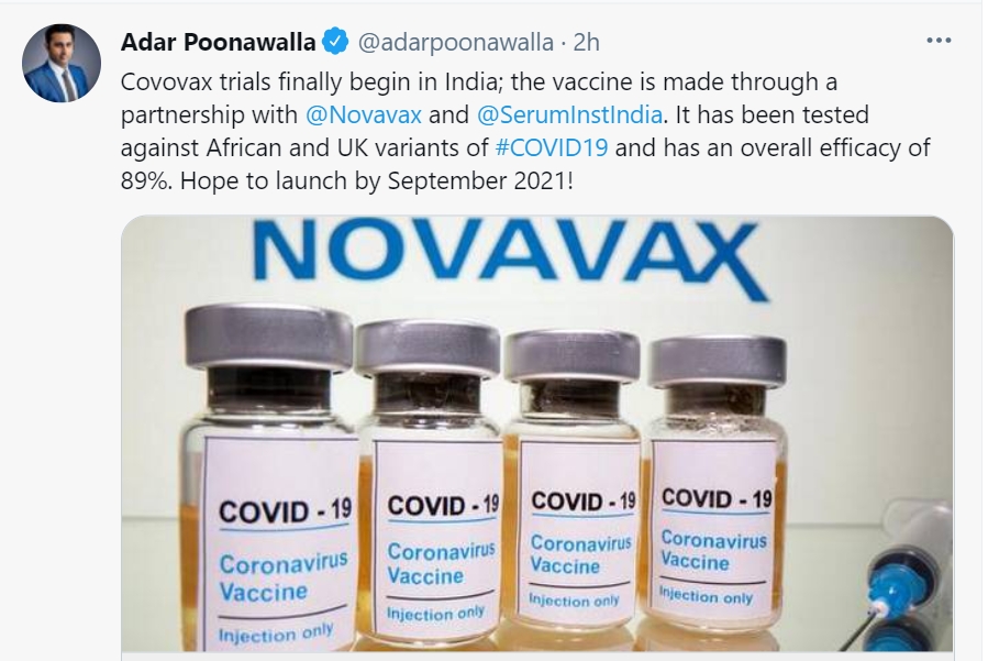 Covovax trials begin in India, hope to launch it by Sept 2021: Adar Poonawalla