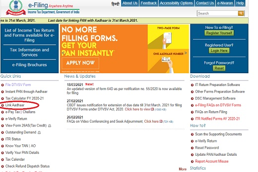 link Aadhaar with PAN