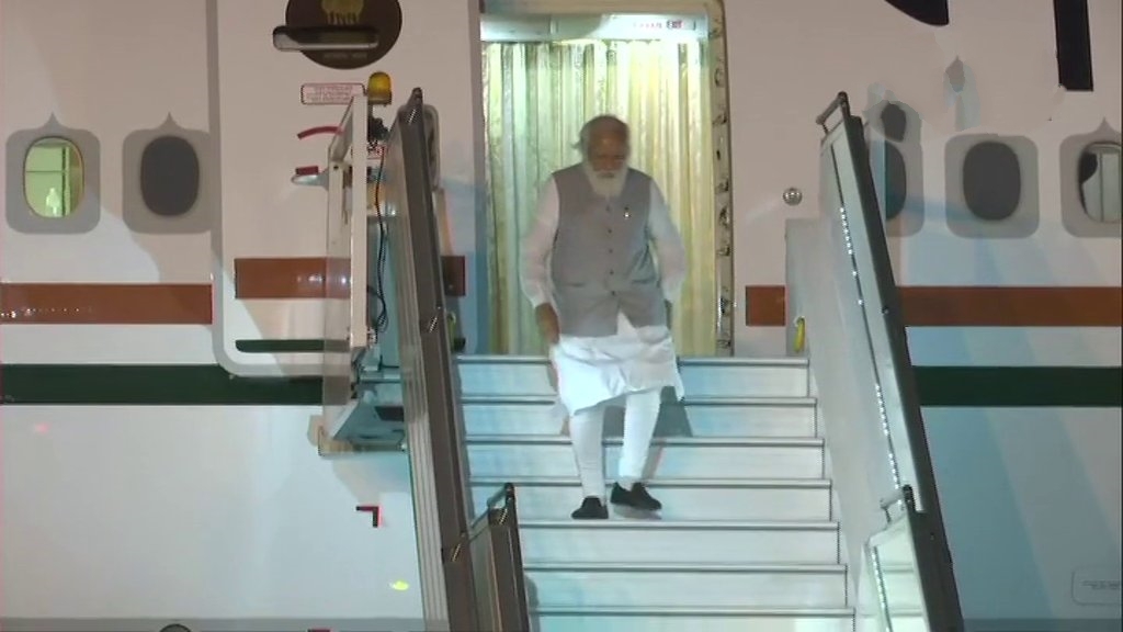 PM Narendra Modi arrives at Delhi Airport