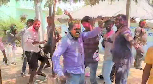 DJ dance at Holi celebration at nirmal