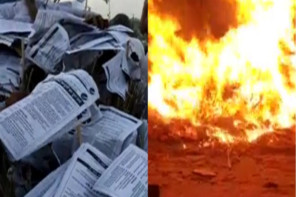 Farmers burnt a copy of the new agricultural laws with Holi