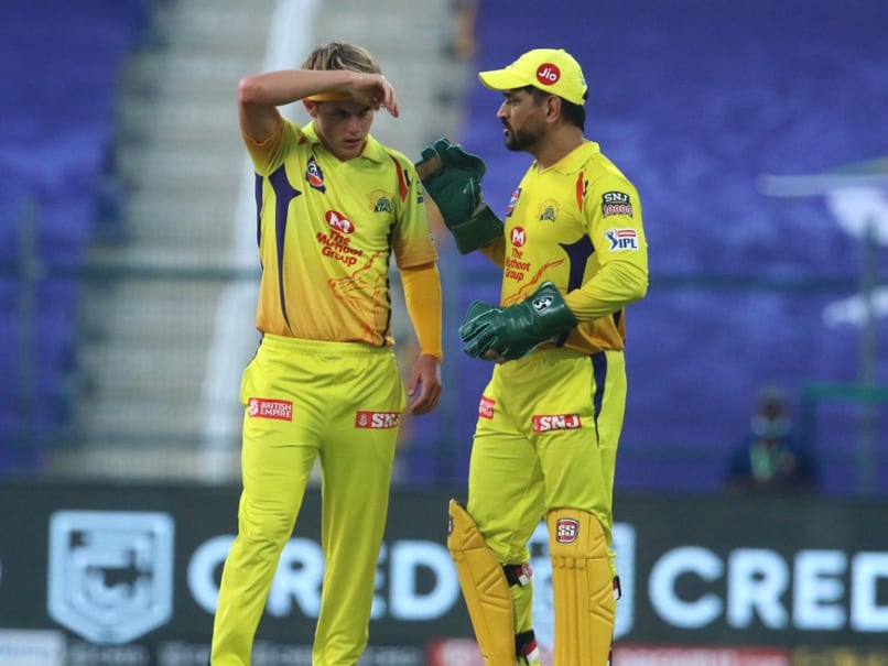 dhoni with sam curran