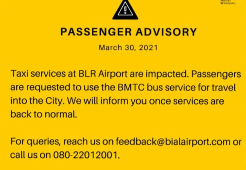 KIAB appealed to passengers to use their own vehicle, BMTC bus