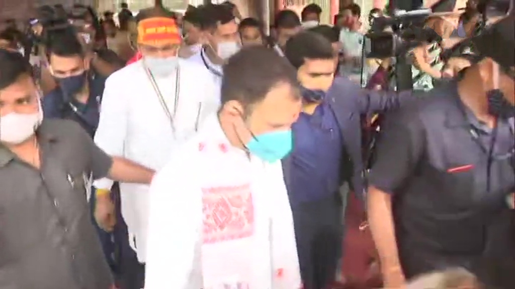 Congress leader Rahul Gandhi offers prayers at Kamakhya Temple in Guwahati