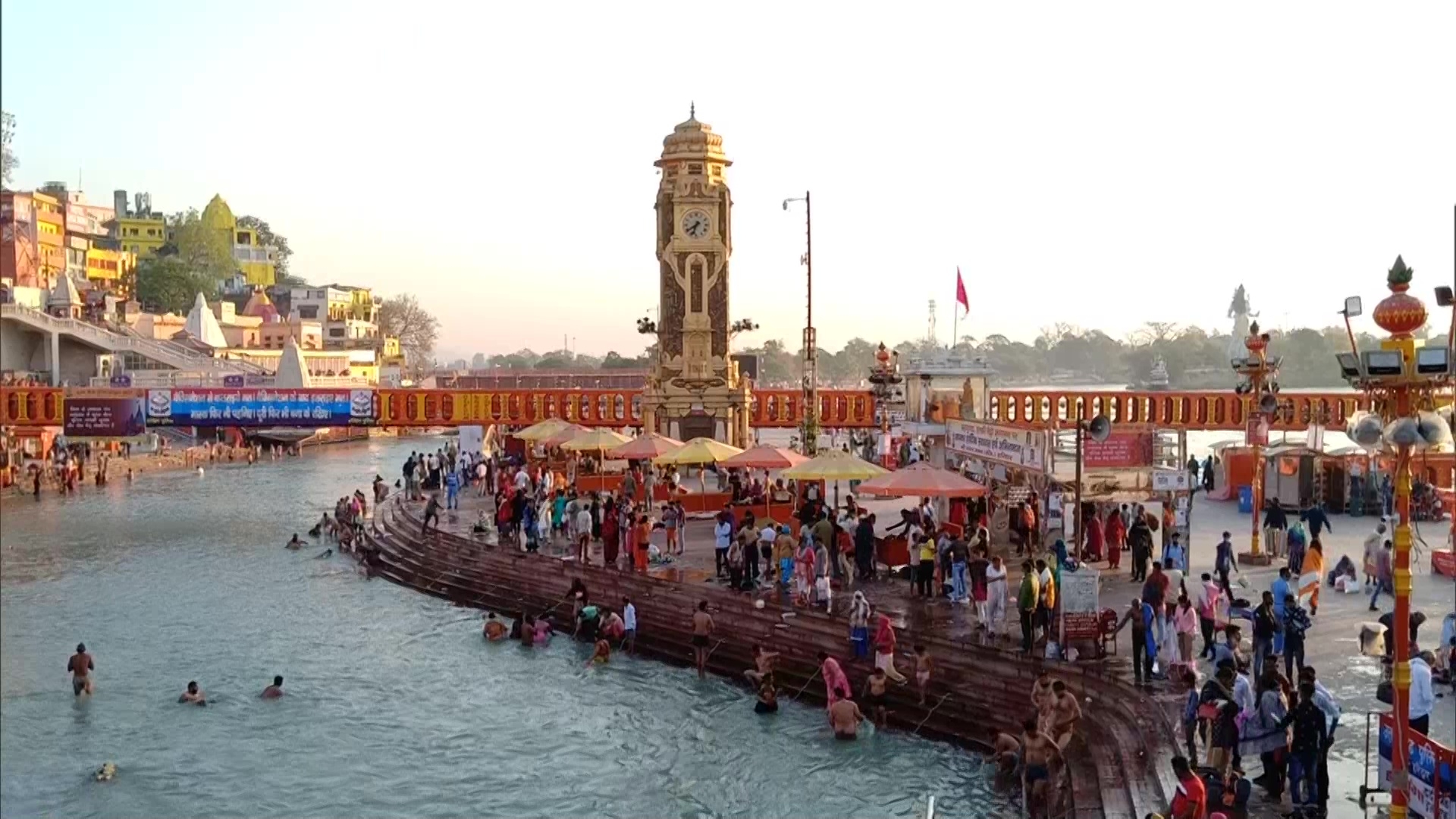 Devotees take holy dip at the Har Ki Pauri ghat in Haridwar as Kumbh Mela begins today