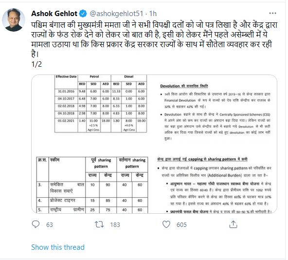 cm gehlot tweet