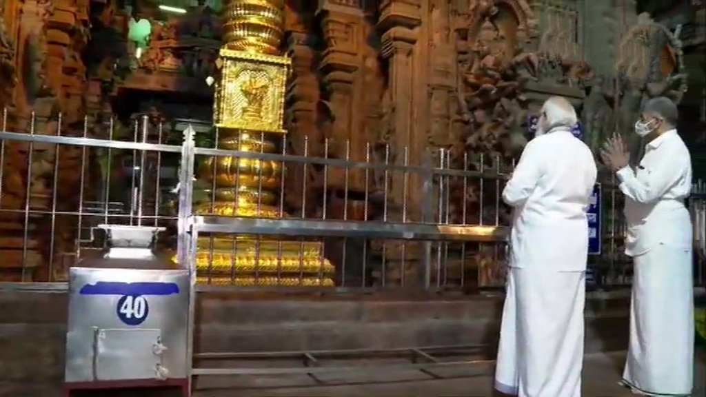 PM modi visits madurai meenakshi amman temple