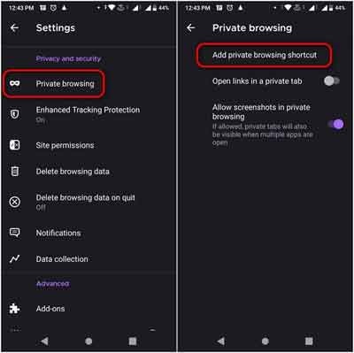 Always in private mode .. Android, Windows Browser Tip