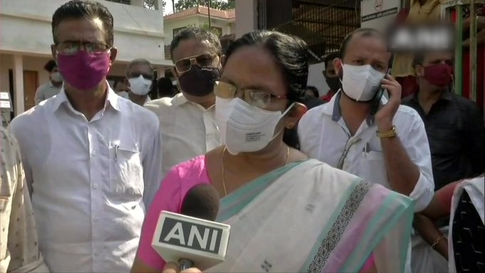 Health Minister KK Shailaja casts her vote