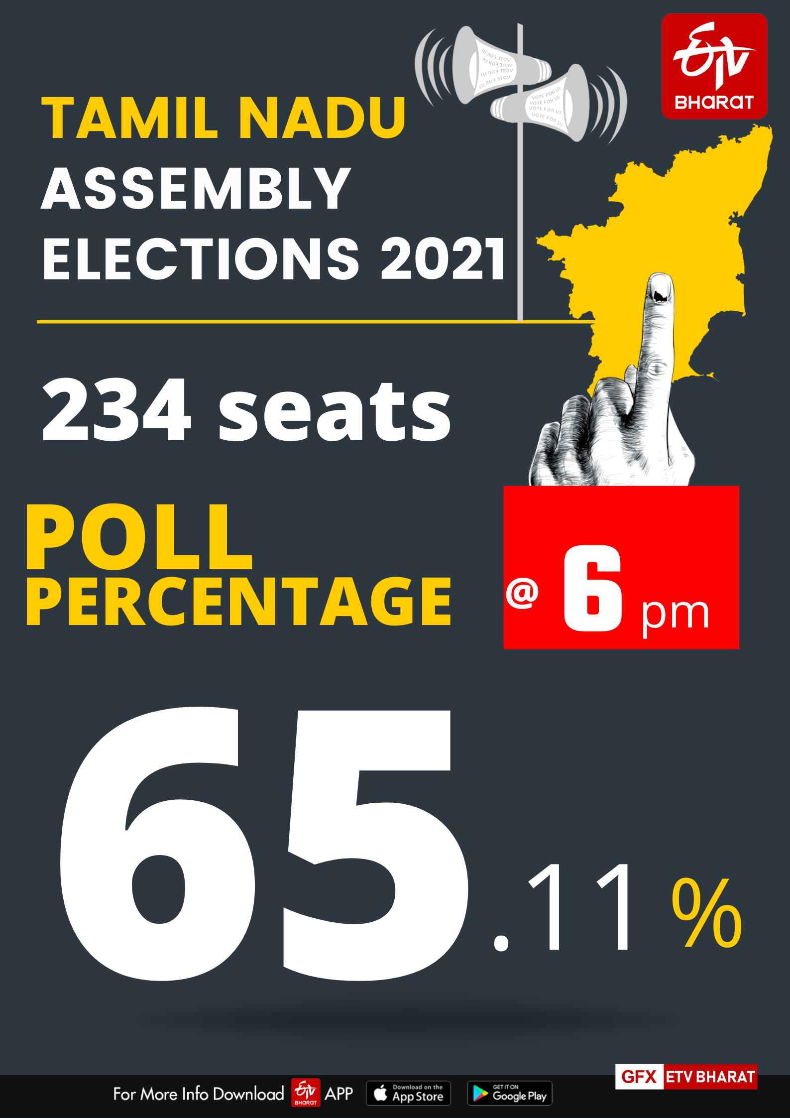 Just over 65 pc voter turnout recorded in Tamil Nadu Assembly polls