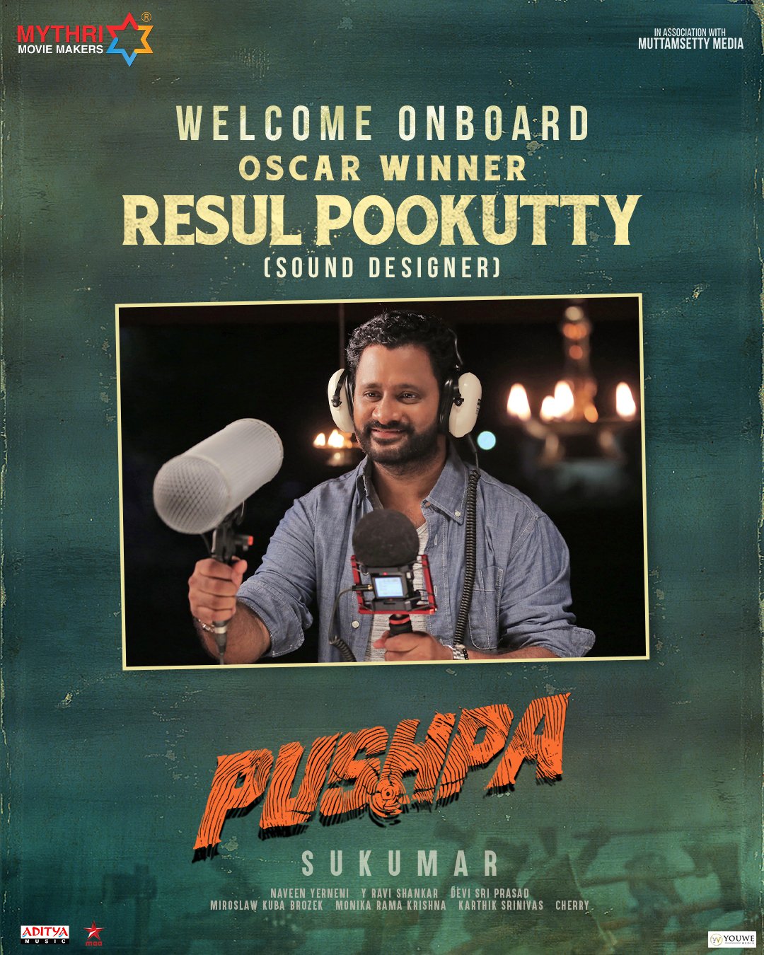 Resul Pookutty welcomed on-board Allu Arjun's Pushpa