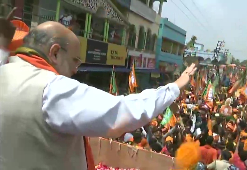 Union Minister and BJP leader Amit Shah holds a roadshow in West Bengal