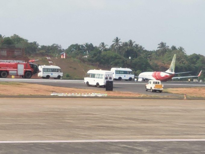 An Air India Express flight made an emergency landing at Kozhikode, Kerala following fire warning in Cargo compartment.