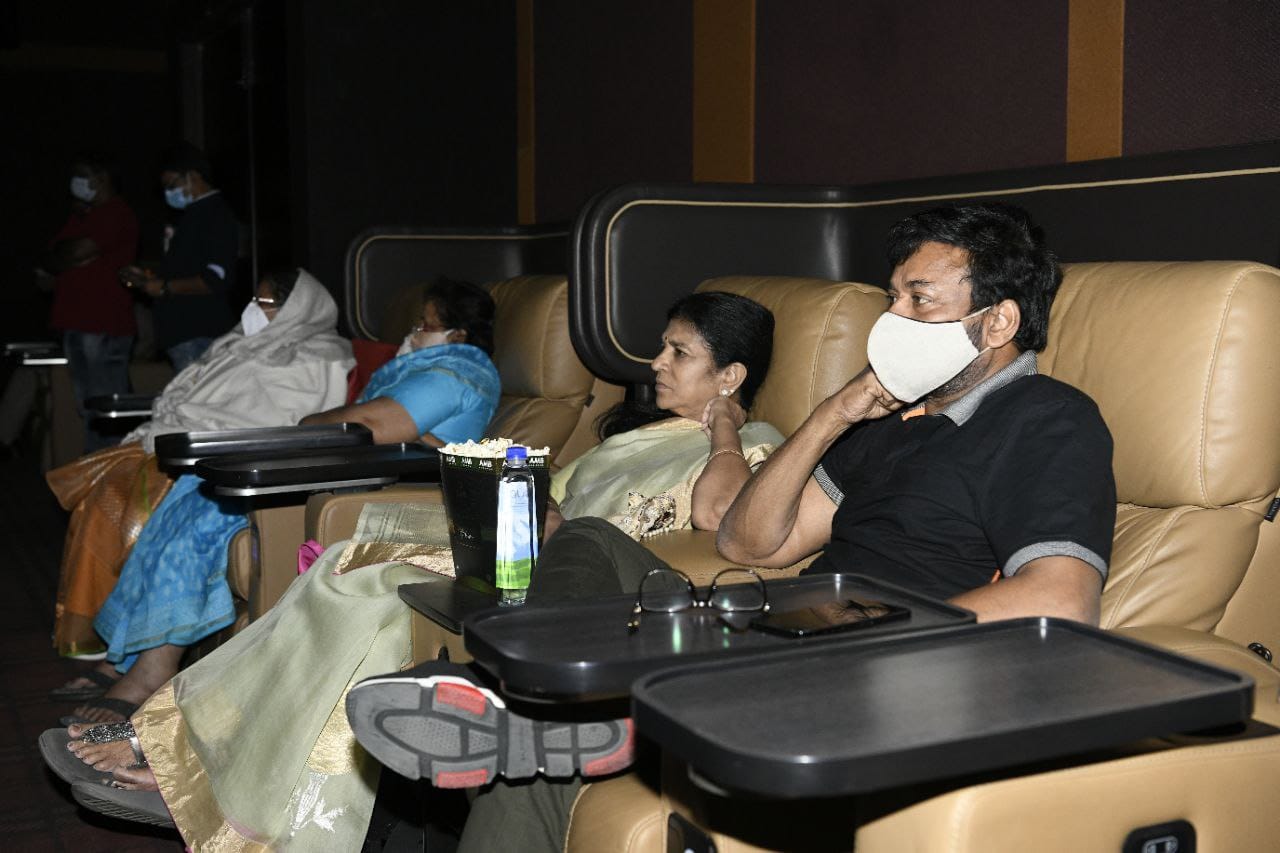 Megastar Chiranjeevi watches Vakeel Saab with his family