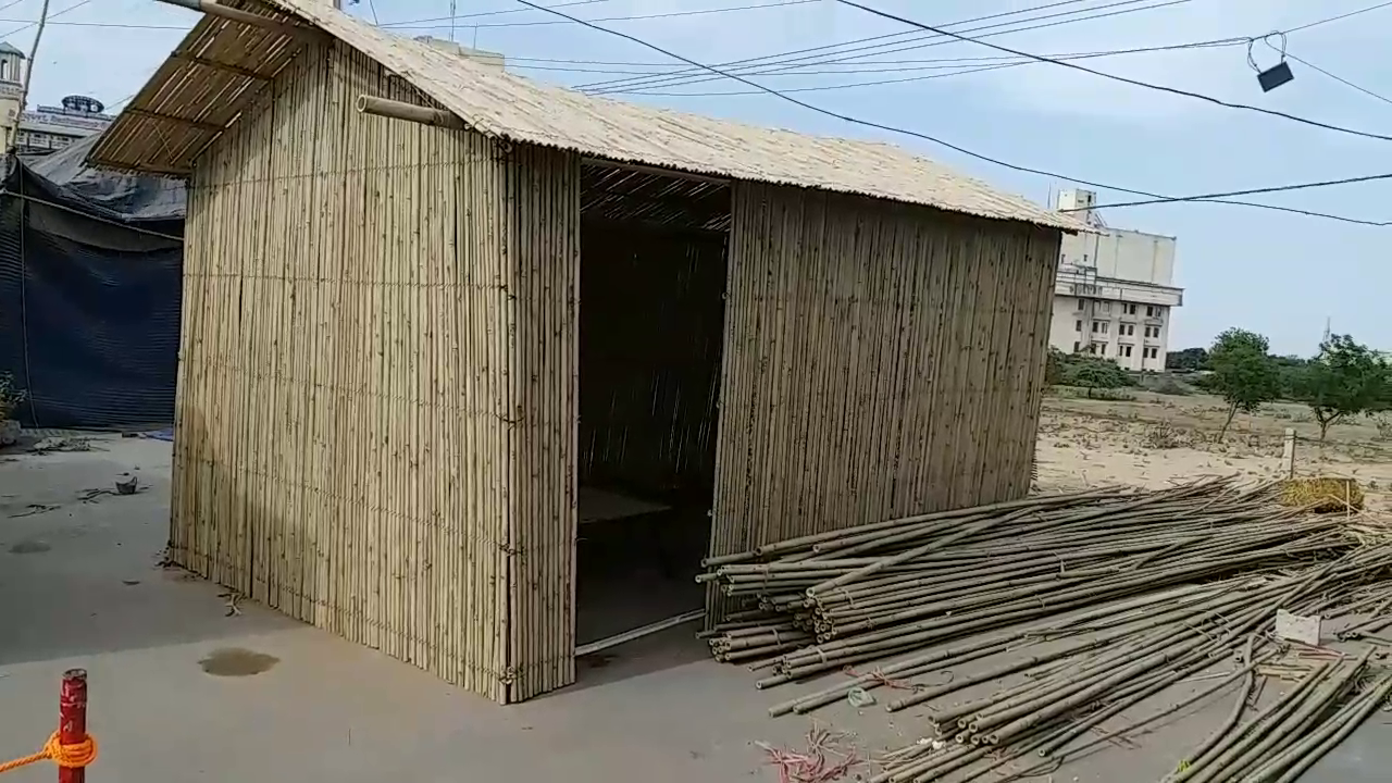 farmers made huts singhu border