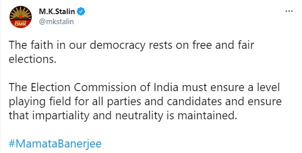 MK Stalin tweet faith in our democracy rests on free and fair elections