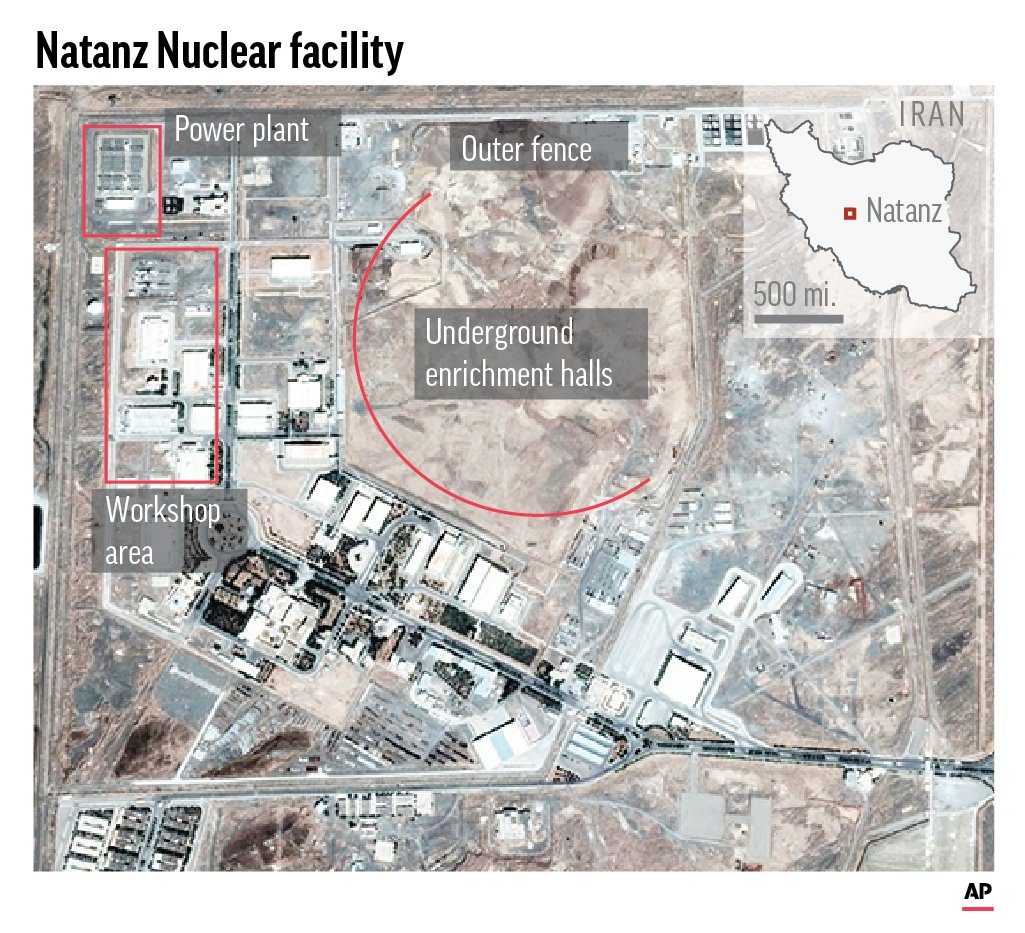 Natanz, in Iran’s central Isfahan province, hosts the country’s main uranium enrichment facility