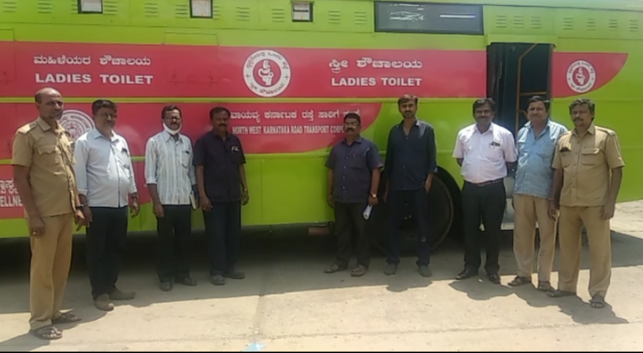 Scrap Bus converted into Mobile ladies Toilet