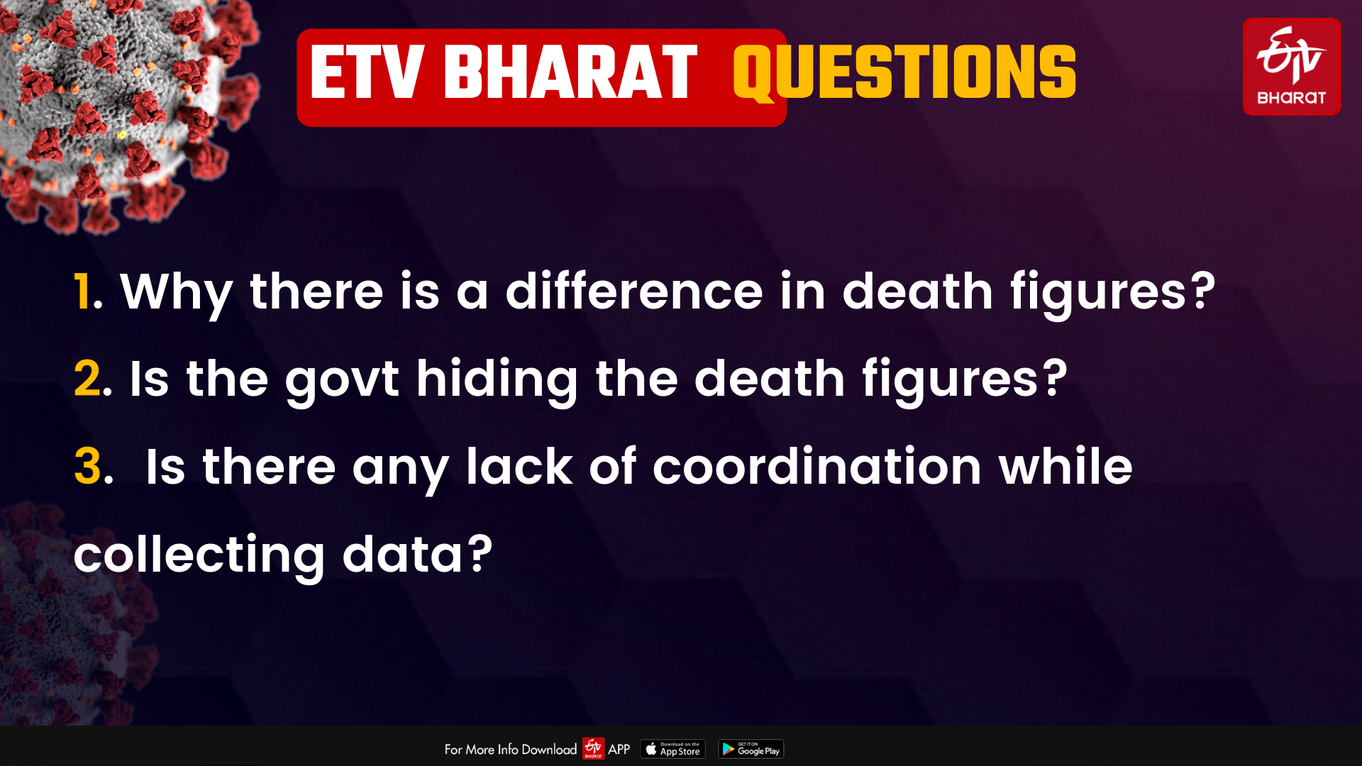 ETV Bharat questions to the concerned government