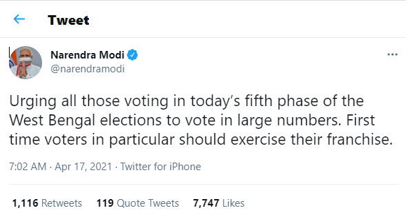 Prime Minister tweets