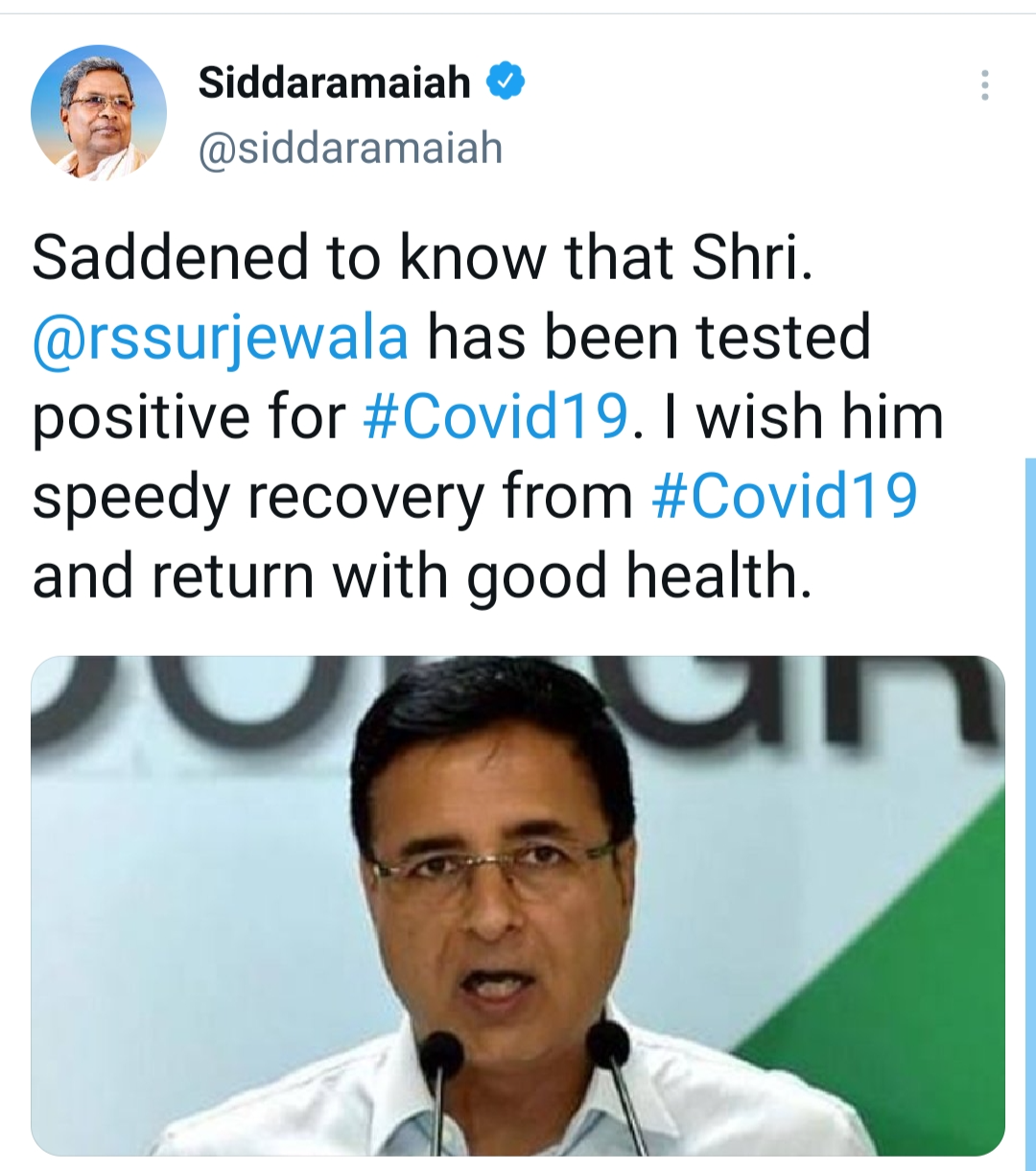 siddaramaih wishes speed recovery of hd kumaraswamy and randeep surjewala