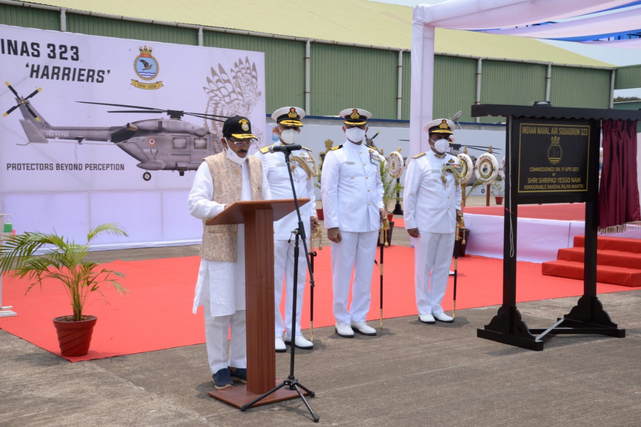 The Indian Naval Air Squadron (INAS) 323, the first unit of the indigenously built ALH (Advanced Light Helicopters) Mk III aircraft, was commissioned into the Indian Navy