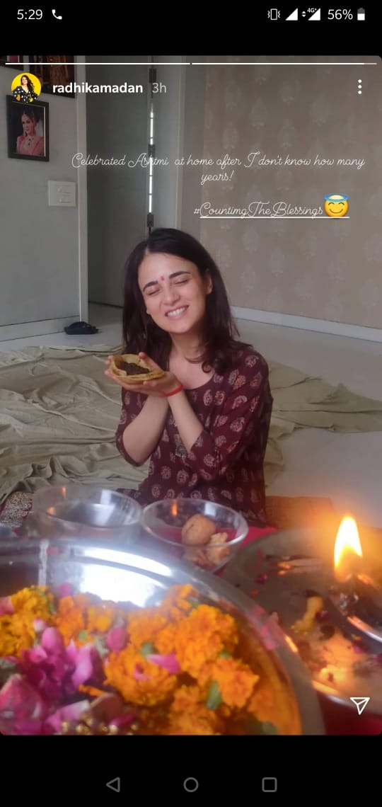 Radhika Madan celebrates Ashtmi at home in Delhi after years