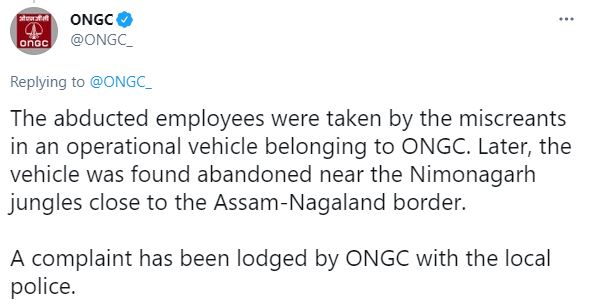 Three ONGC officers abducted by unidentified gunmen in Assam