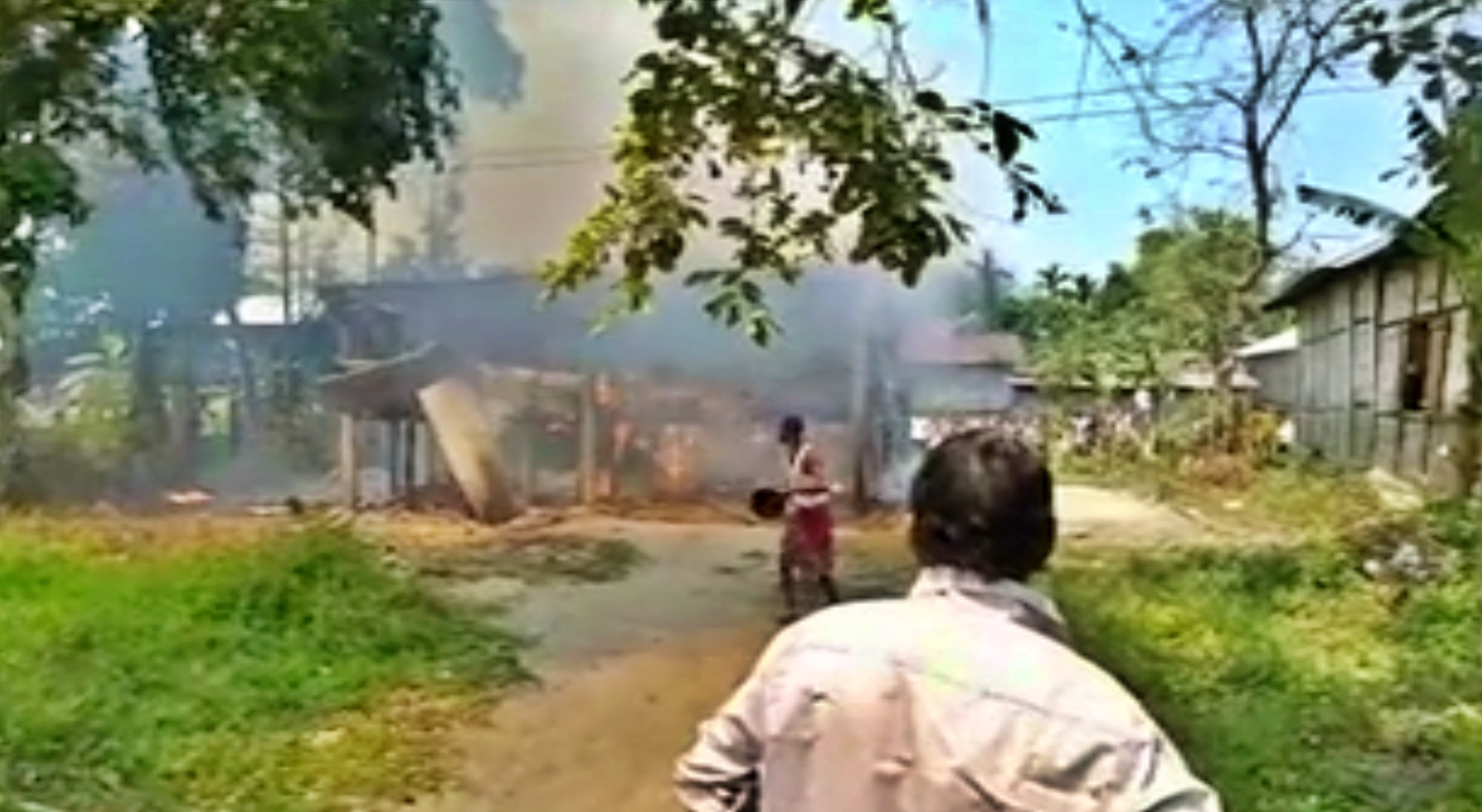 Massive fire in Majuli Shalmara