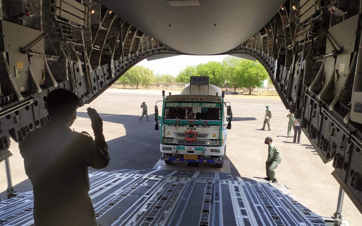 IAF cargo plane in jodhpur airbase