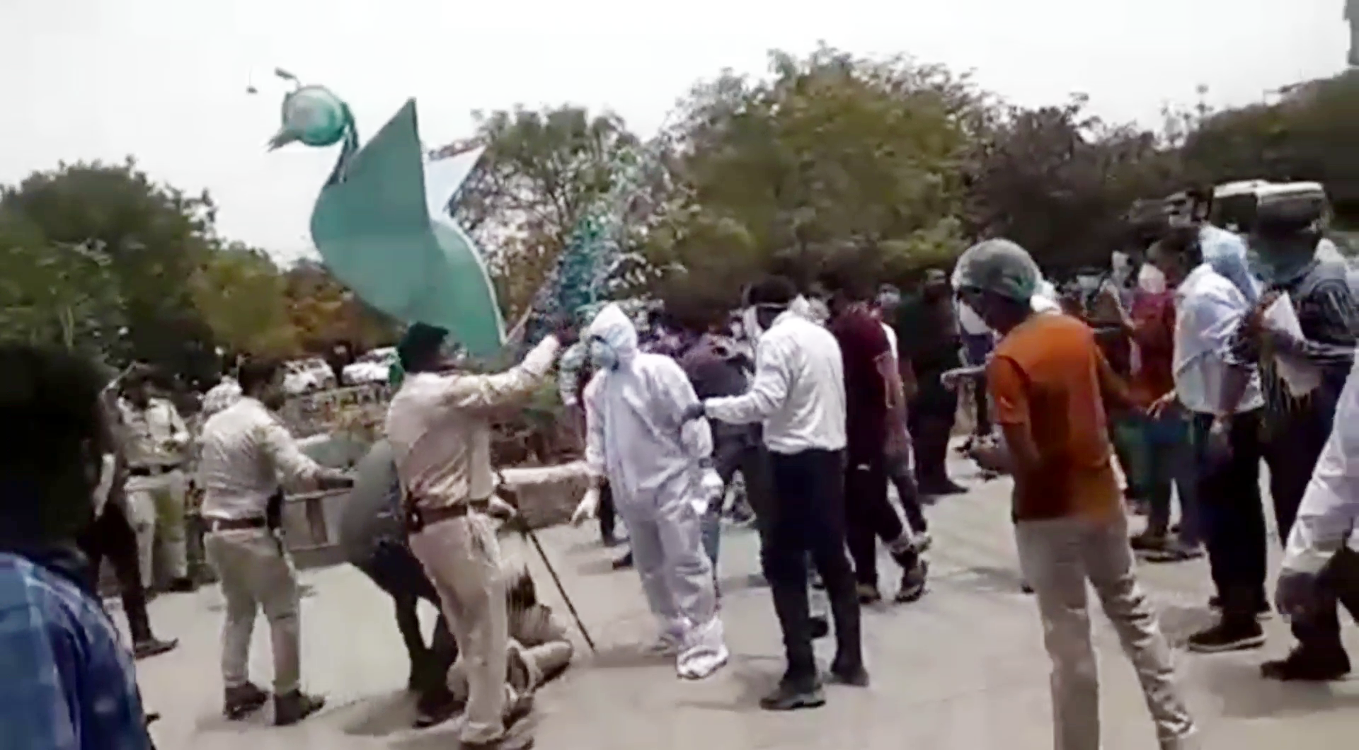 Doctors and policemen clash with each other