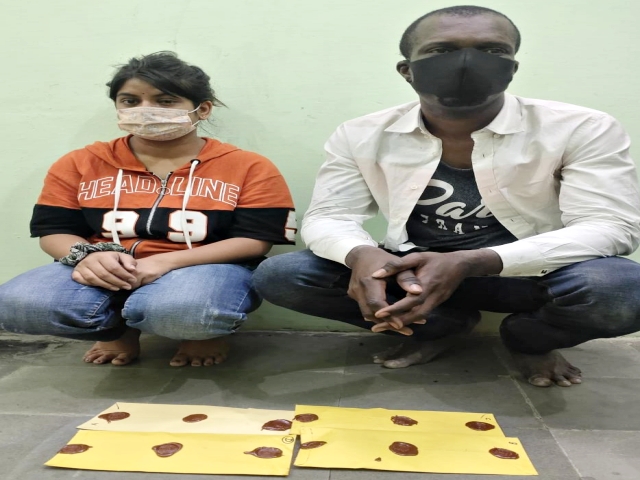 नारकोटिक्स कंट्रोल ब्यूरो  अफीम तस्करी  Nigerian youth and woman arrested  Opium smuggling  Narcotics Control Bureau  जोधपुर न्यूज  jodhpur news  crime in rajasthan