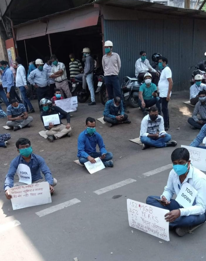 bhilai-steel-plant-management-has-taken-major-action-against-the-protesting-workers-in-durg